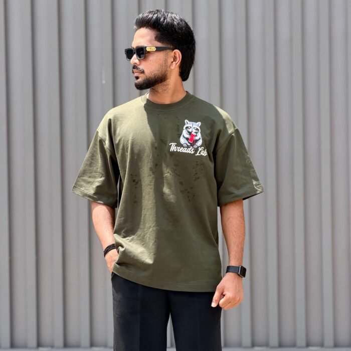 The Ugly Hours Oversized Embroidered T-Shirt – Forest Green